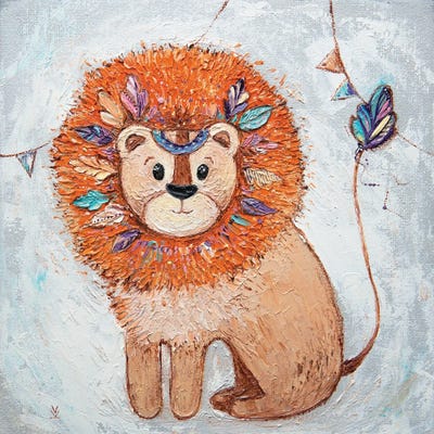 Lion And Flags by Vlada Koval art print