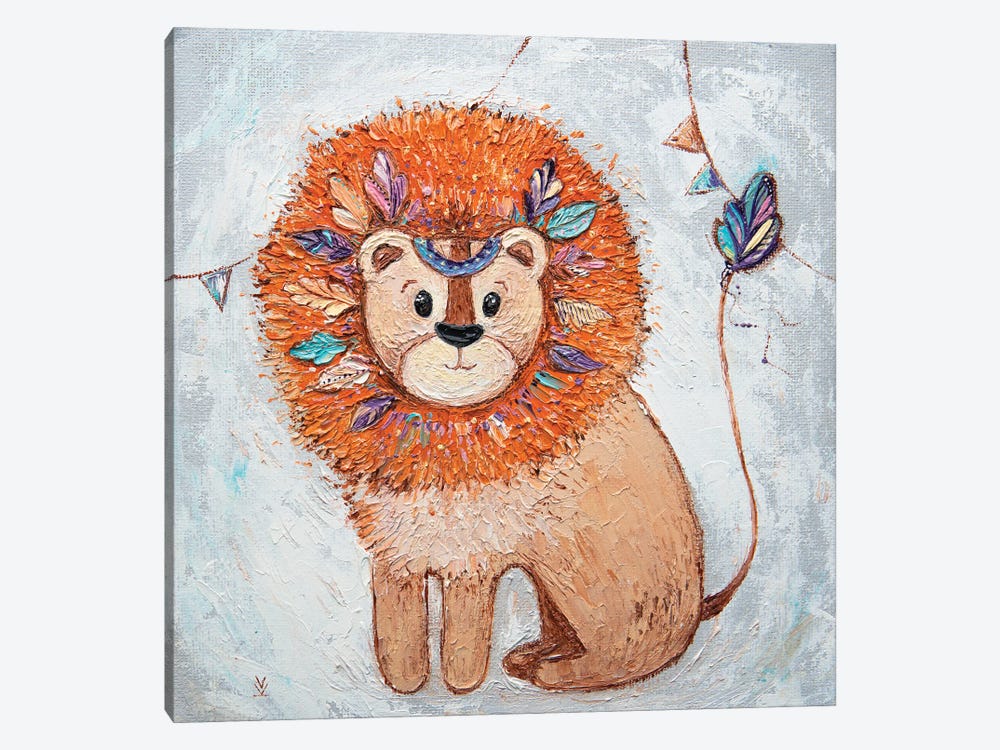 Lion And Flags by Vlada Koval 1-piece Art Print