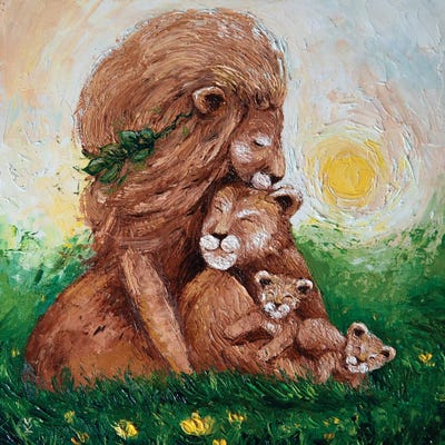 Lion Family by Vlada Koval art print