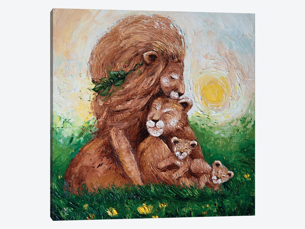 Lion Family by Vlada Koval 1-piece Canvas Art