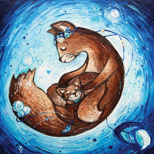 Squirrels: Mom’s Love. Blue by Vlada Koval