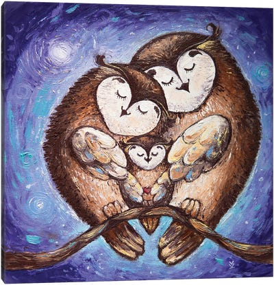 Owl Family Canvas Art Print - Vlada Koval