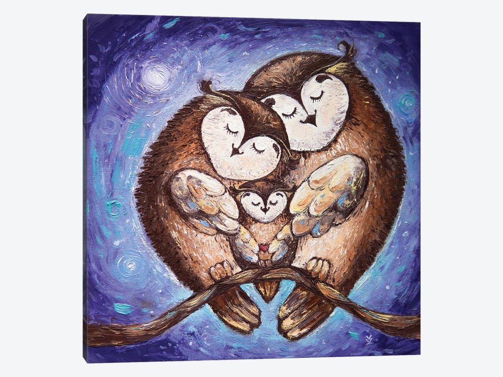 Owl Family by Vlada Koval 1-piece Canvas Art Print