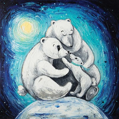 Polar Bear Family by Vlada Koval art print