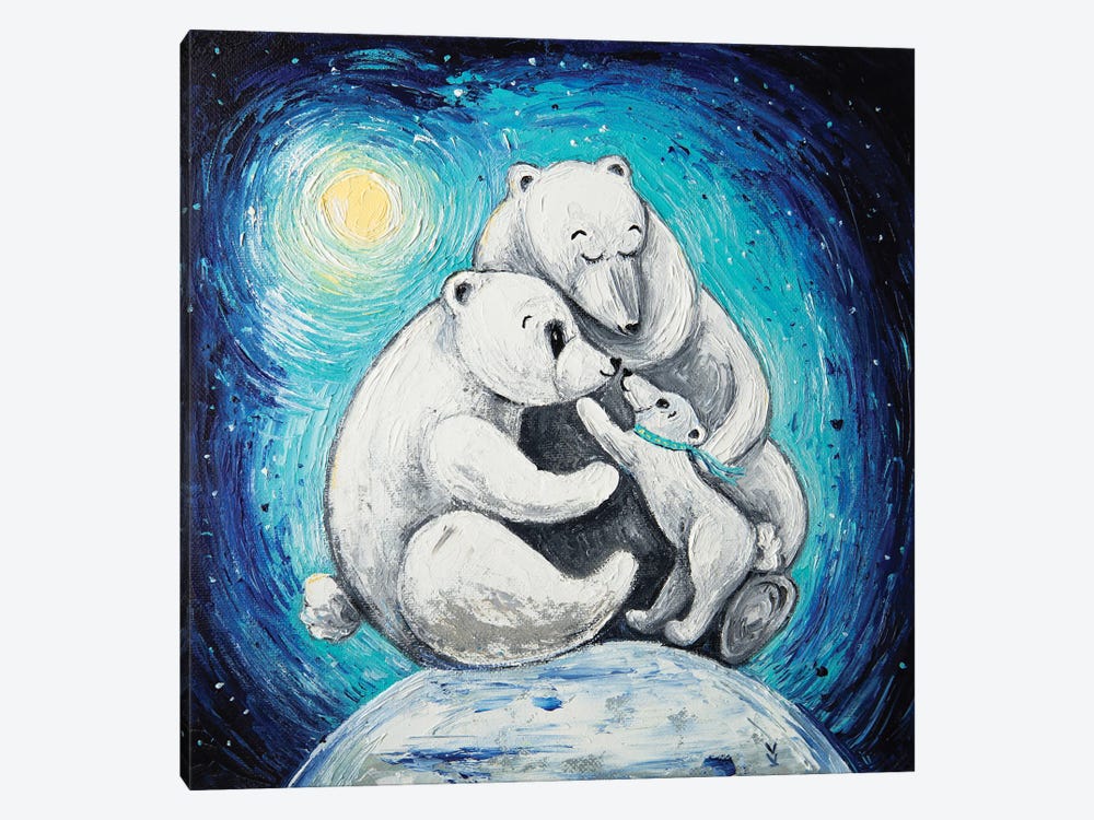 Polar Bear Family by Vlada Koval 1-piece Canvas Artwork
