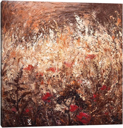 Poppies In The Field Canvas Art Print - Vlada Koval
