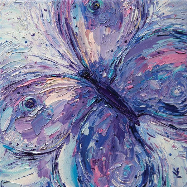 Palette Knife Prints: Purple Butterfly by Vlada Koval