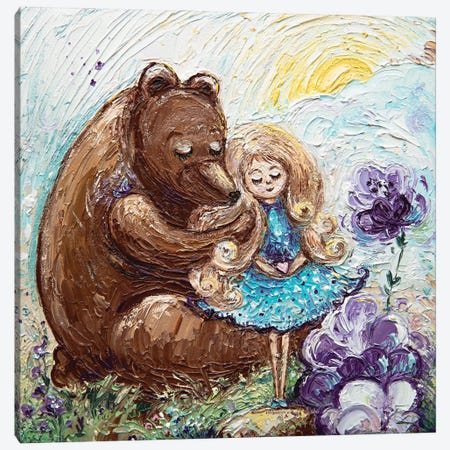 Bear And Baby Canvas Print #VLK2} by Vlada Koval Art Print
