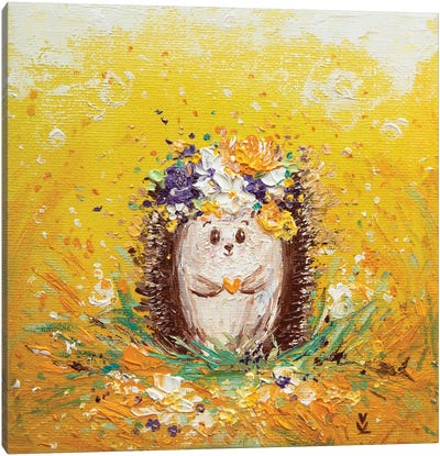 Sunny Hedgehog Canvas Art Print - Vlada Koval