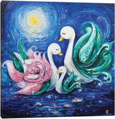 Swans Canvas Art Print - Vlada Koval