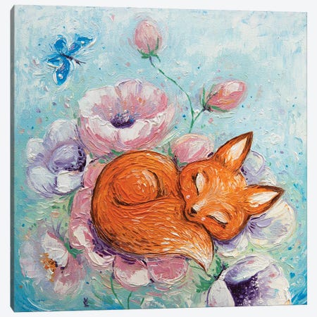 Tender Fox Canvas Print #VLK36} by Vlada Koval Canvas Wall Art