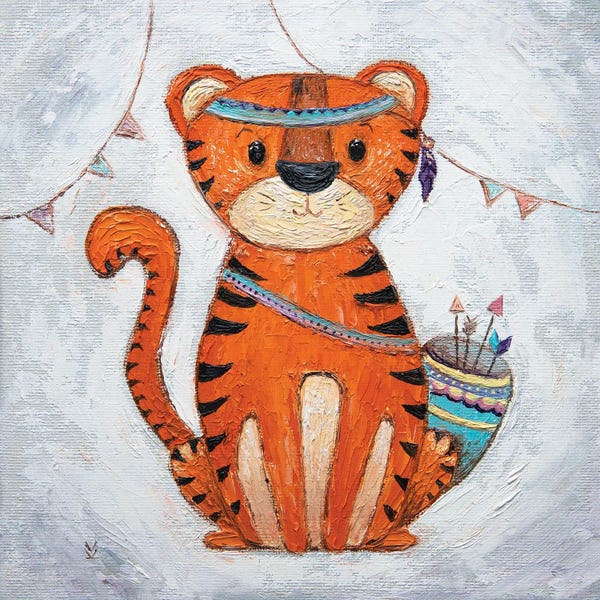 Tigers: Tiger And Flags by Vlada Koval