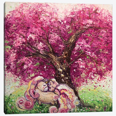 Tree Of Love And Unicorns Canvas Print #VLK39} by Vlada Koval Canvas Art Print