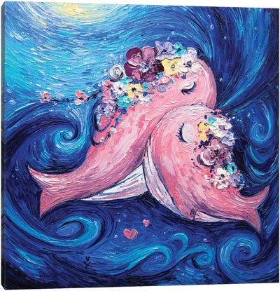 Whales Canvas Art Print - Vlada Koval