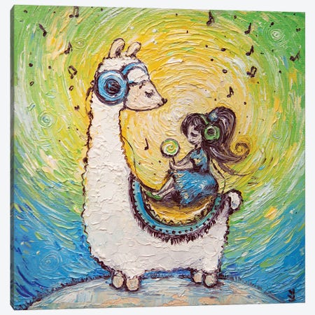 Llama Song Canvas Print #VLK50} by Vlada Koval Art Print