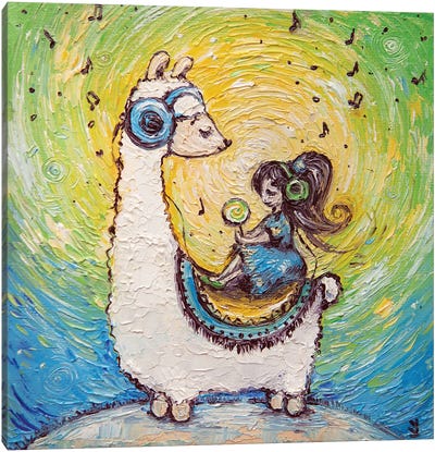 Llama Song Canvas Art Print - Vlada Koval