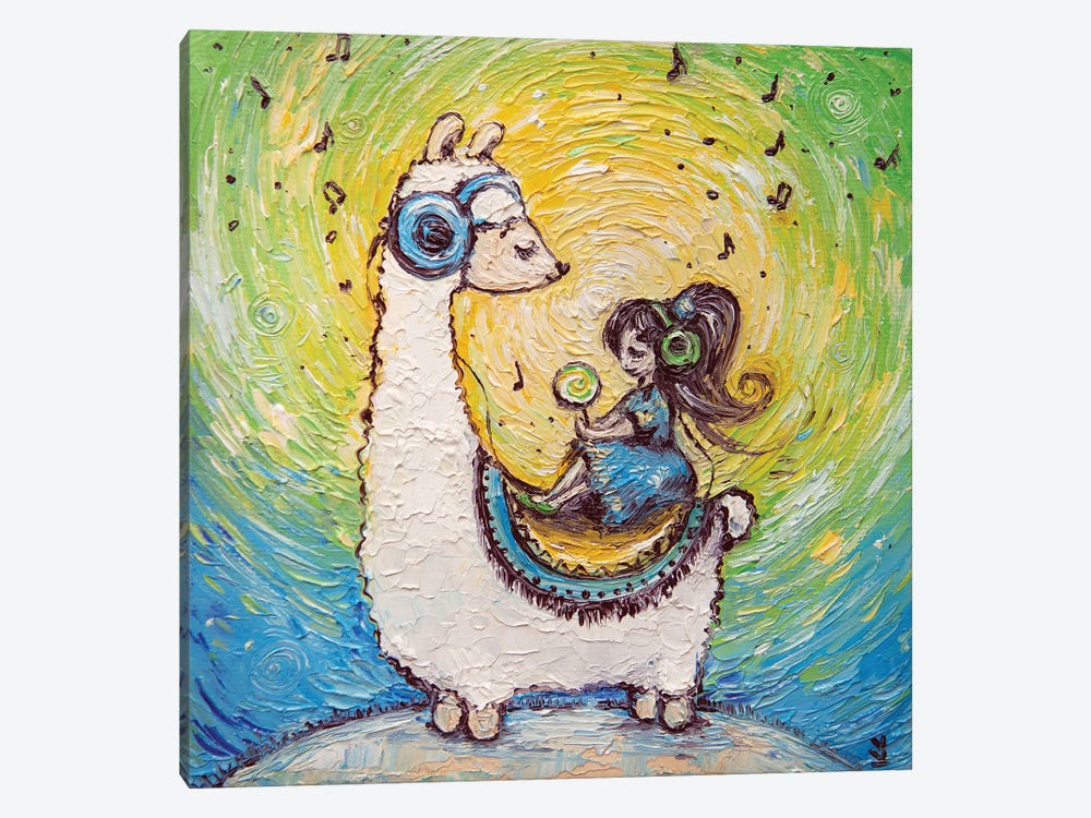 Llama Song by Vlada Koval 1-piece Canvas Wall Art