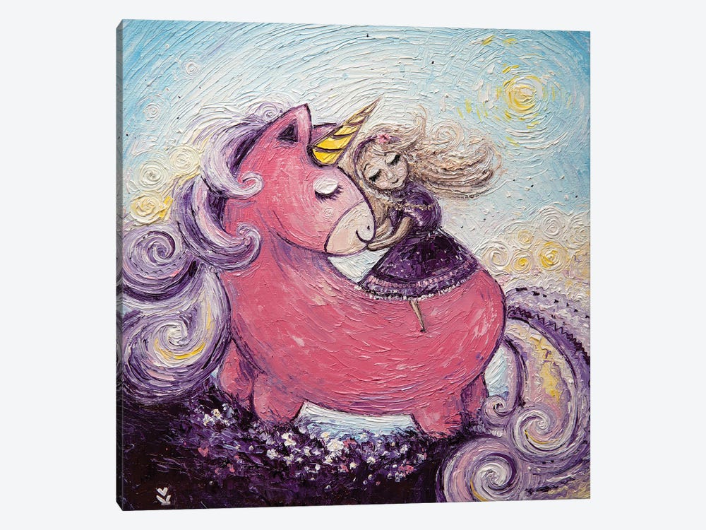 Unicorn And Princess by Vlada Koval 1-piece Art Print