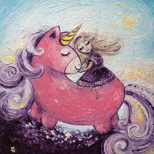 Vlada Koval: Unicorn And Princess by Vlada Koval