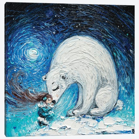 Polar Bear Canvas Print #VLK54} by Vlada Koval Canvas Artwork