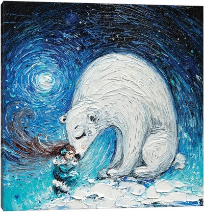 Polar Bear Canvas Art Print - Vlada Koval
