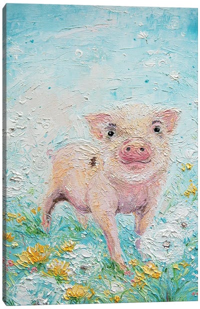 Piglet Canvas Art Print - Vlada Koval
