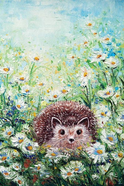 Hedgehogs: Hedgehog In Daisies by Vlada Koval