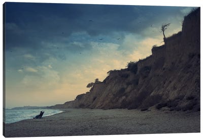 Lonely Evening At The Seaside Canvas Art Print - ValeriX