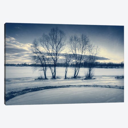 Sunset Along The Bay Canvas Print #VLR25} by ValeriX Canvas Artwork