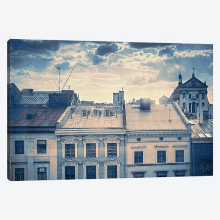 Morning Over The Old City Canvas Print #VLR29} by ValeriX Art Print