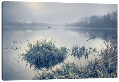 Fog On The Lake Canvas Art Print - Kyiv Art