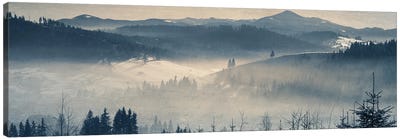 Frosty Twilight In The Mountains Canvas Art Print - ValeriX