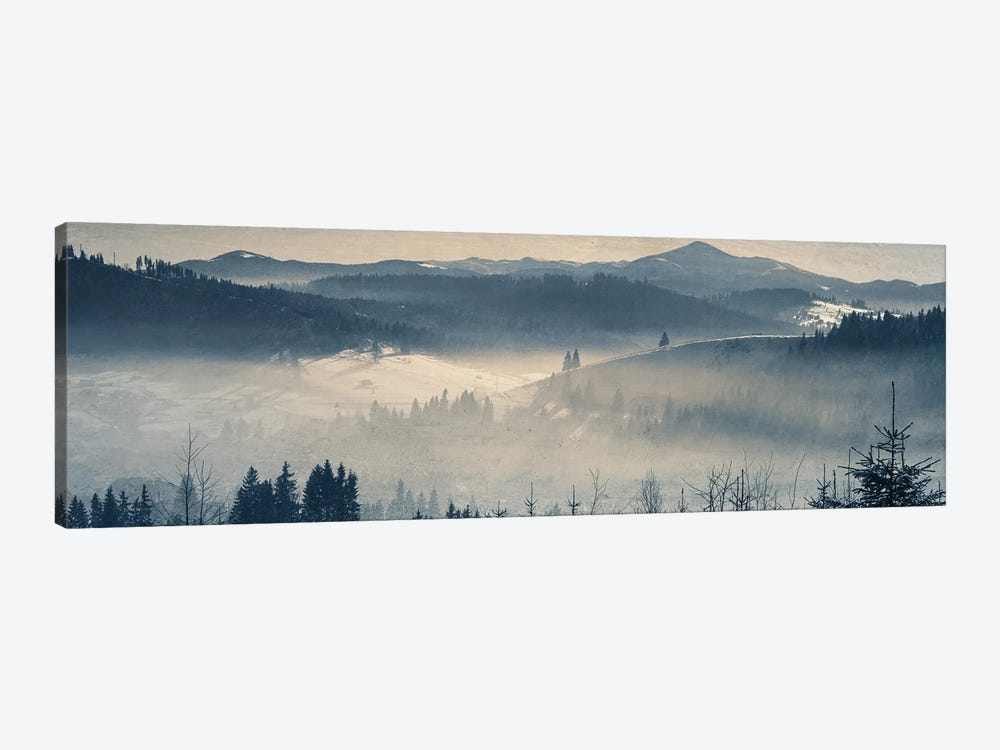Frosty Twilight In The Mountains by ValeriX 1-piece Canvas Print