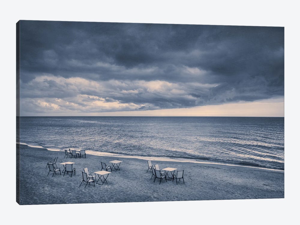 There Are Many Empty Seats In The Coastal Cafe Before The Storm by ValeriX 1-piece Canvas Artwork