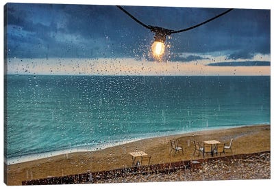Raining On The Coast Canvas Art Print - ValeriX