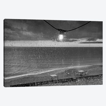 Raining On The Coast Bw Canvas Print #VLR88} by ValeriX Canvas Print