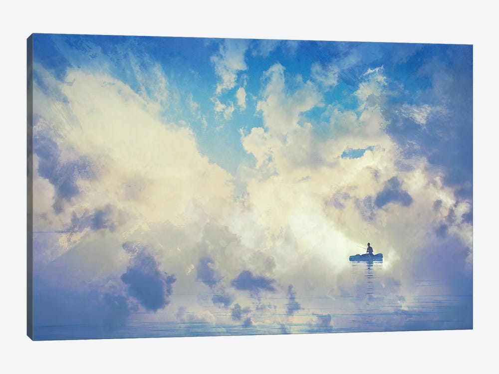 Floating In The Clouds by ValeriX 1-piece Canvas Art Print
