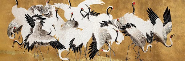 Canvas Print: Crane Party by V. Larkspar