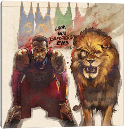 Look Into Predator's Eyes Canvas Art Print - Basketball Art