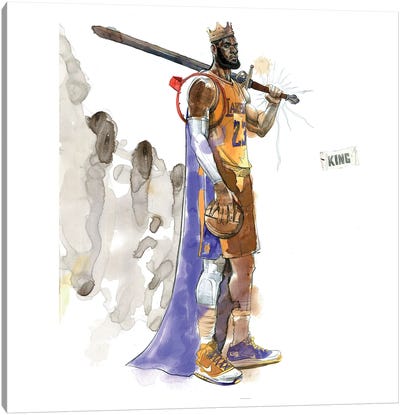 Ready To Fight And Win Canvas Art Print - LeBron James