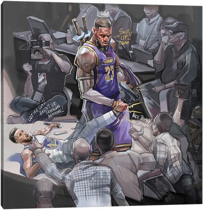 The King Is Back Canvas Art Print - LeBron James