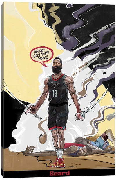 Beard Canvas Art Print - Basketball Art