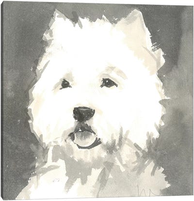 Sepia Modern Dog X Canvas Art Print