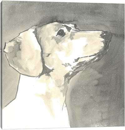 Sepia Modern Dog IV Canvas Art Print