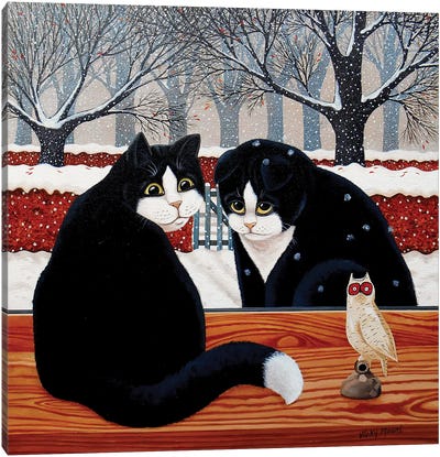 Prodigal Cat Canvas Art Print - Tuxedo Cat Art