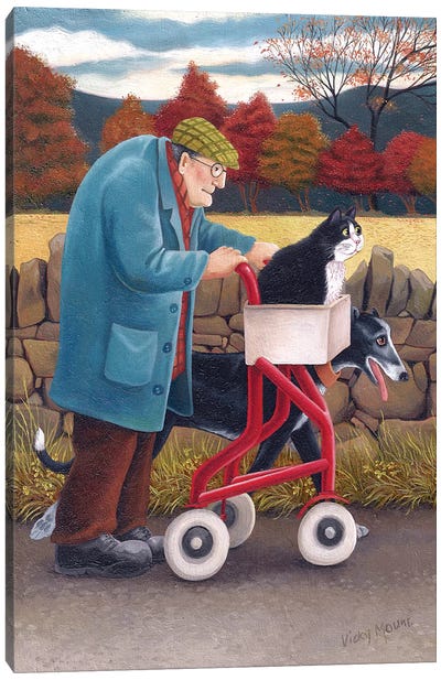Speedy Cat & Rocket Dog Canvas Art Print - Vicky Mount