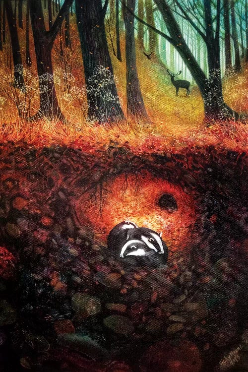Three Badgers by Vicky Mount wall art
