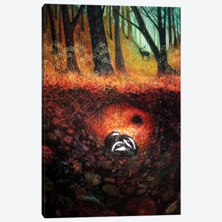 Three Badgers Canvas Print #VMN143} by Vicky Mount Canvas Art
