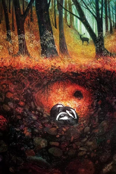 Vicky Mount: Three Badgers by Vicky Mount