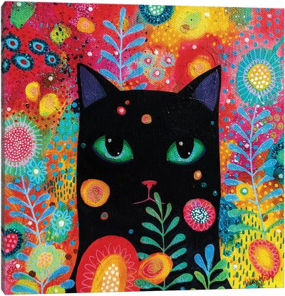 Catnip Dreamer Canvas Art Print - Cat Art